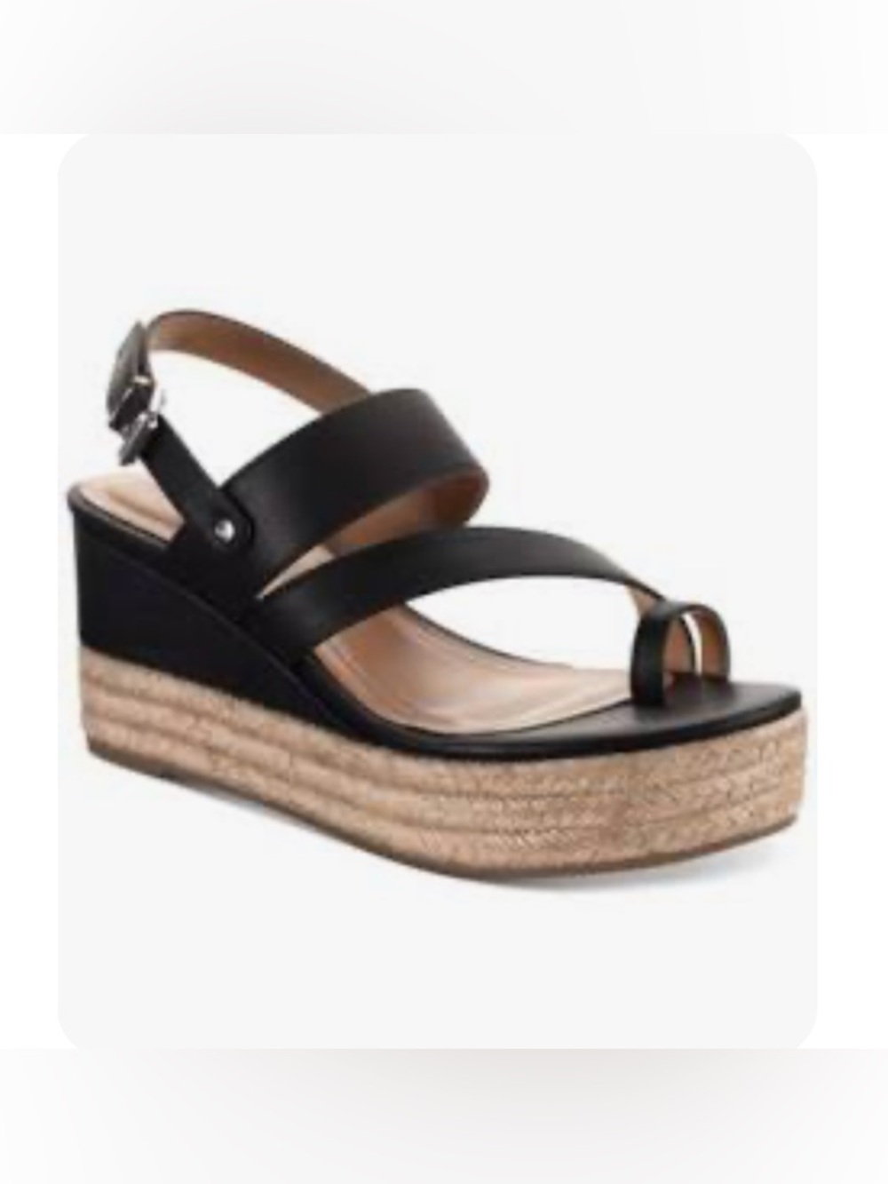 Style & Co. Womens Bettyy Black Wedge Sandals Shoes 8.5 *NEW*
